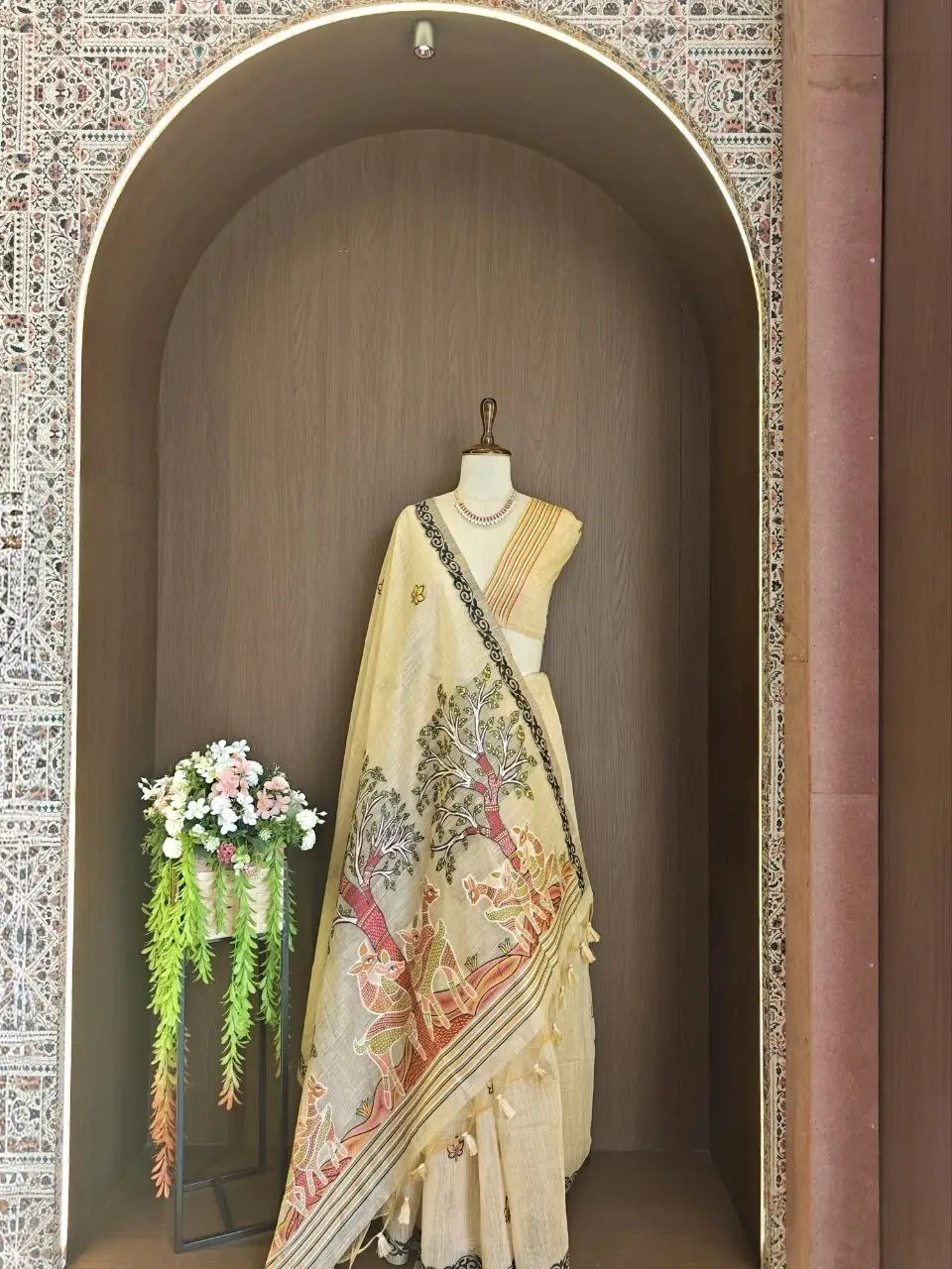 Muga Cotton Saree -  Peach Rose